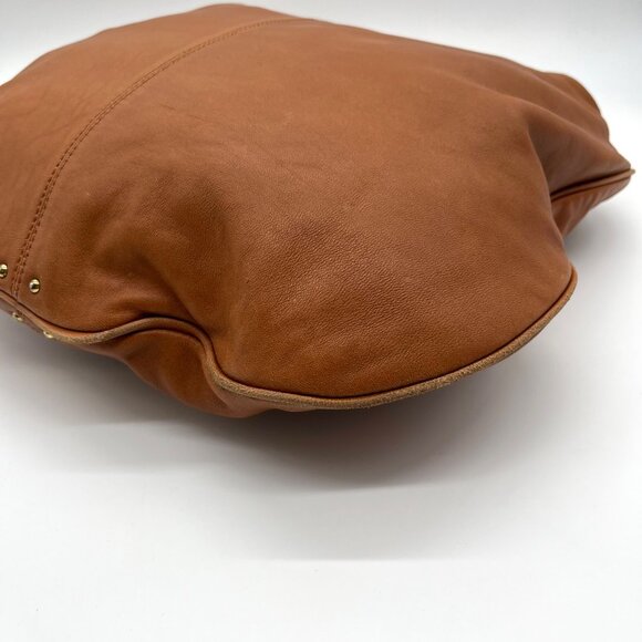 Badgley Mischka Acorn Brown Leather Hobo Bag - Picture 6 of 10